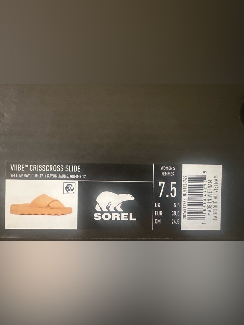 Sorel Yellow Logo Slide Sandal Sole